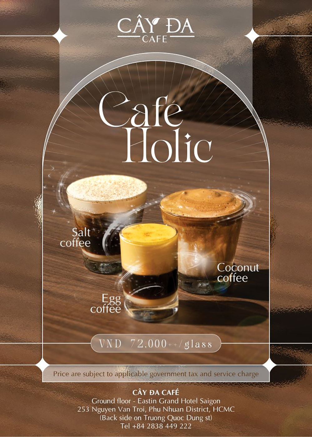 Thưởng thức 3 vị cafe thật đặc biệt tại Cây Đa cafe chỉ với giá 72.000++/ly