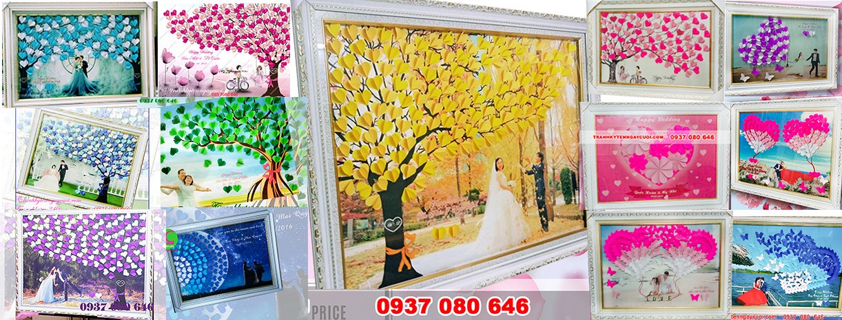 Tranh Ký Tên - Tranh In Dấu Vân Tay Ngày Cưới